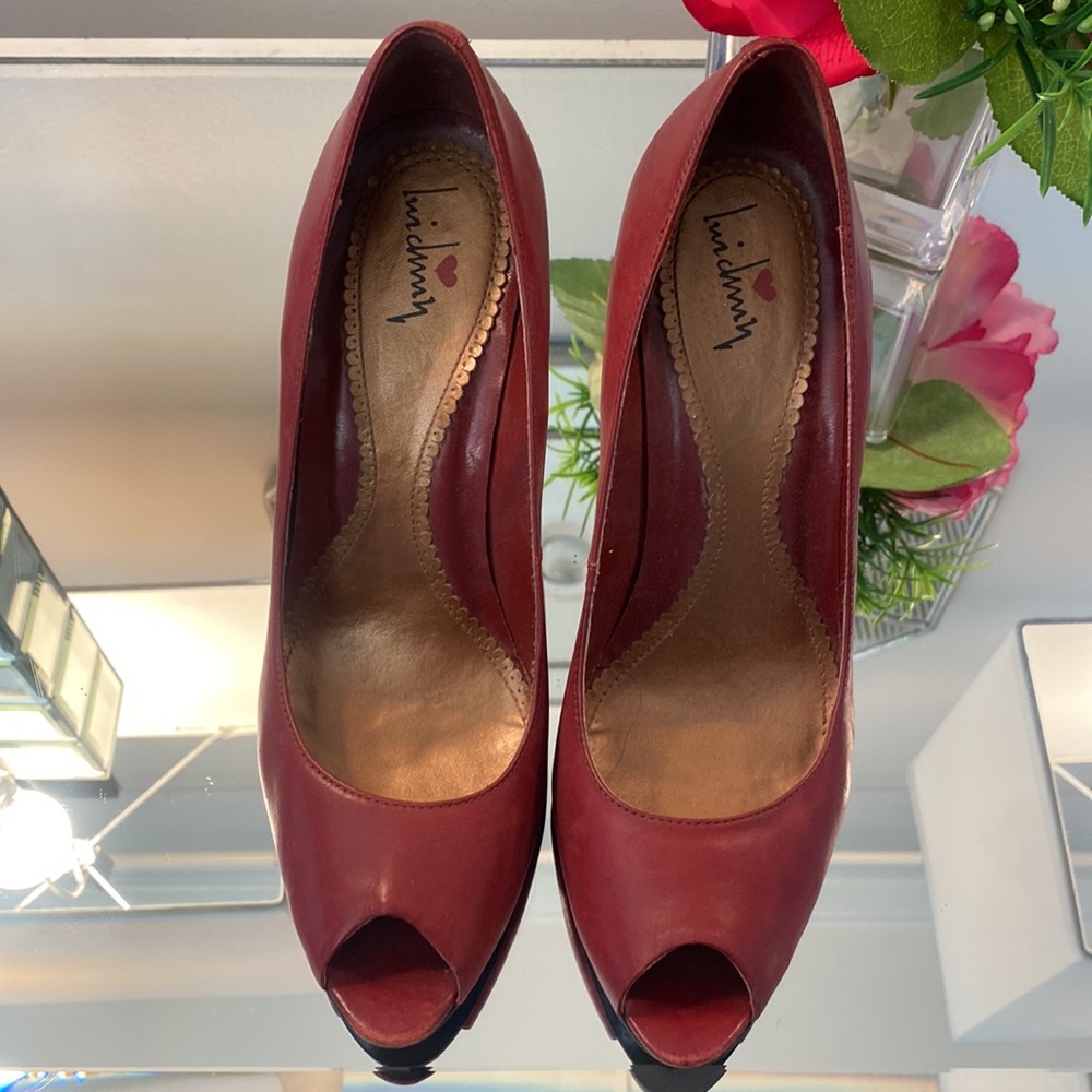 Red Leather Heels - Picture 3 of 6